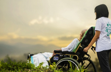 Care Worker with Elderly Man