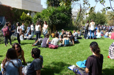 Students on Grass