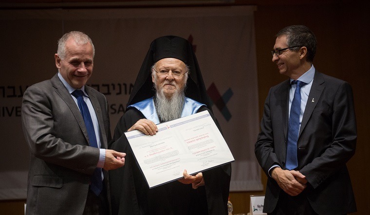Holiness Bartholomew I receives Hon. Doctorate