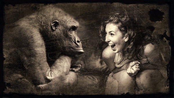 Man and monkey